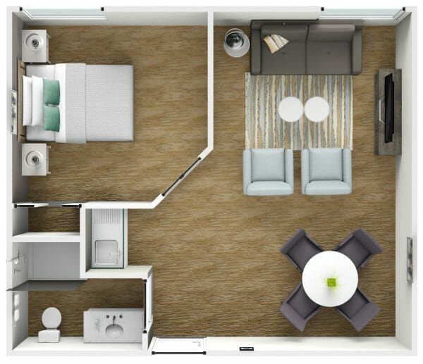 Elmcroft of Grayson Valley 1 bedroom B floor plan