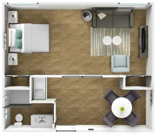 Elmcroft of Grayson Valley 1 bedroom floor plan