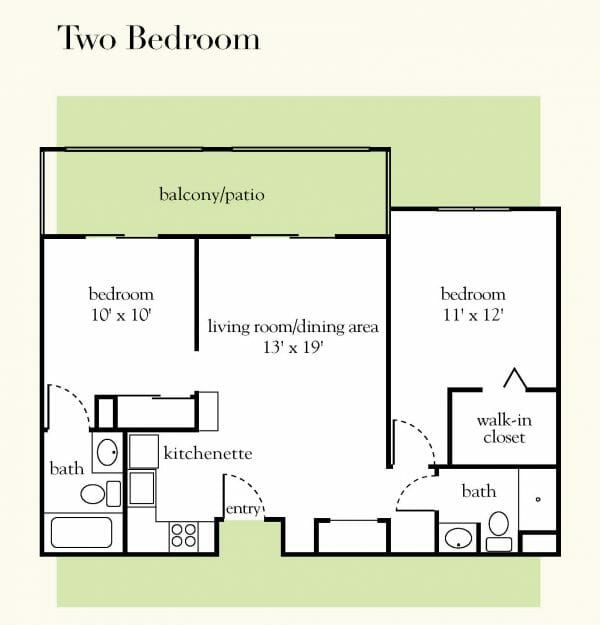 Atria Covell Gardens Two Bedroom B floor plan