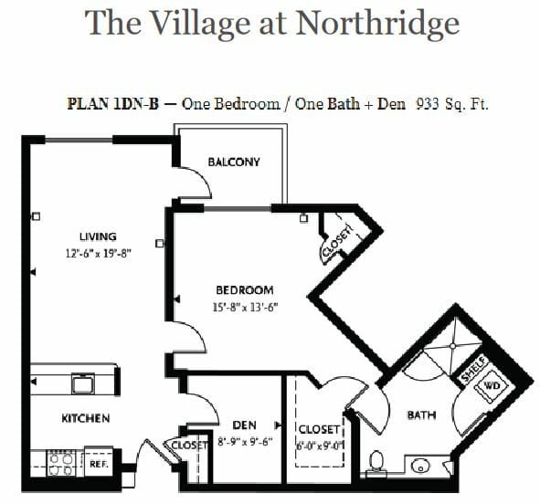 1DN-B Floor Plan at The Village at Northridge