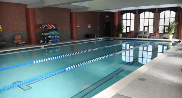 Indoor swimming and lap pool in Evergreen Woods