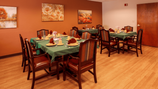 Community dining room in Somerford Place Stockton