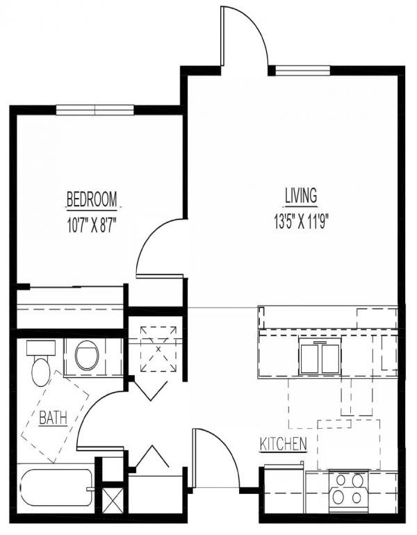 Arrowhead Gardens 1BR Floor Plan