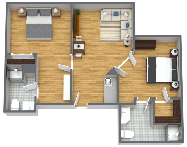 Belleview Suites at DTC two bedroom floor plan