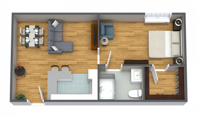 Broadway Mesa Village 1 bedroom deluxe floor plan