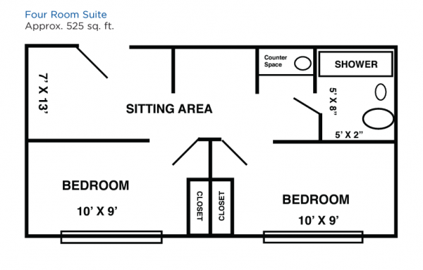 Brookdale Johnson City Four Rm Suite Floor Plan