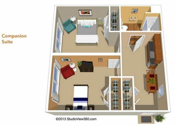 Companion Suite Floor Plan at Sunrise at Wood Ranch