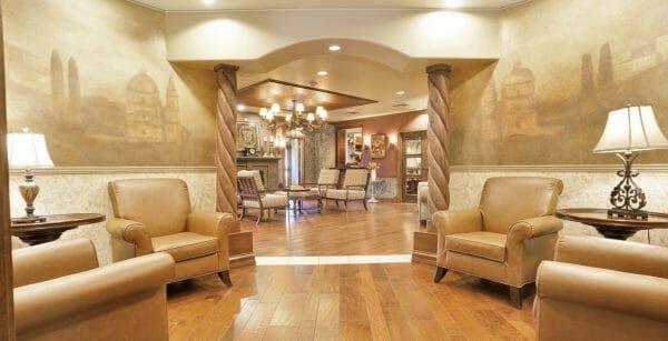 Lobby, foyer and resident seating in Tuscany at McCormick Ranch