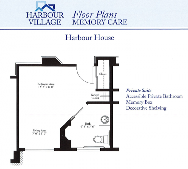 Harbour Village Memory Care private suite floor plan