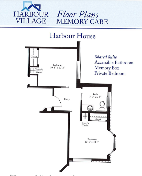 Harbour Village Memory Care shared suite floor plan