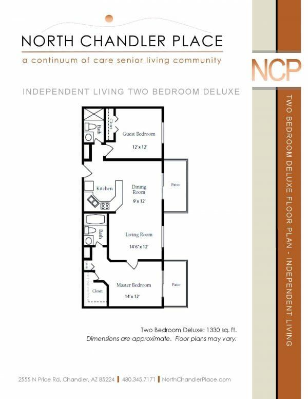 North Chandler Place Independent Living floor plan 1