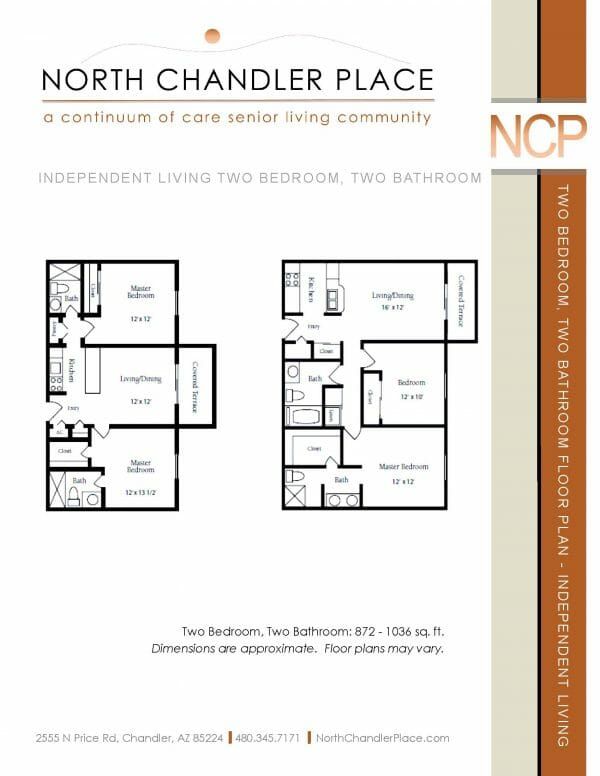 North Chandler Place Independent Living floor plan 2