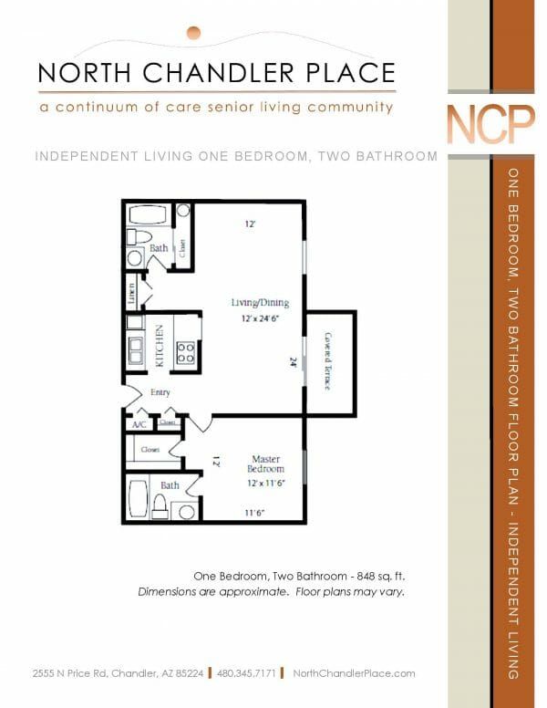 North Chandler Place Independent Living floor plan 3