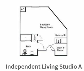 Independent Living Studio A Floor Plan at