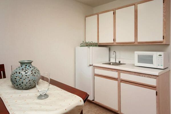Kitchenette in Model Apartment at The Palms