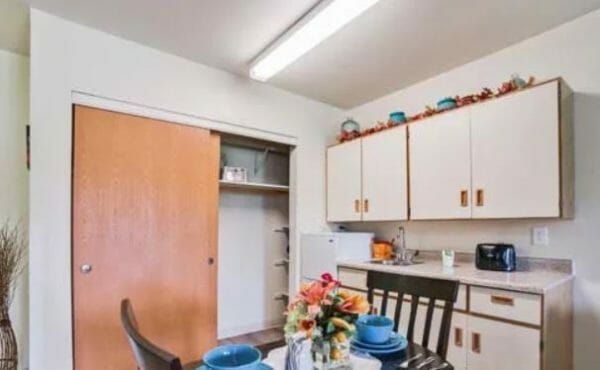 Kitchenette in Model Apartment at Mission Commons