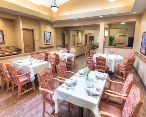 Lake View Terrace Memory Care Residence community dining room