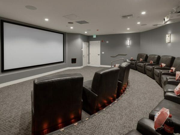 Movie theater with stadium seating in Oakmont of Brookside