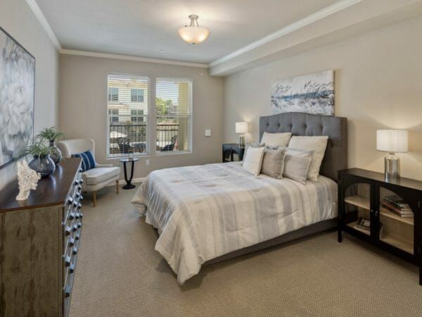 Bedroom in Model Apartment at Oakmont of Huntington Beach