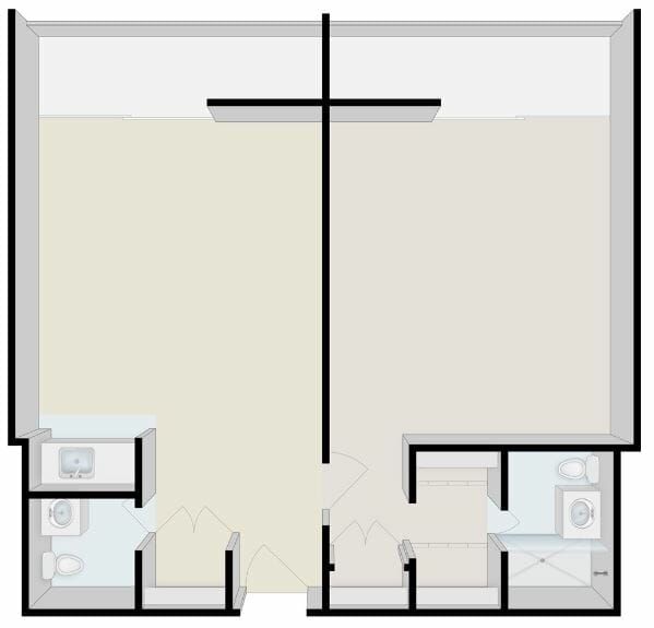 One Bedroom Floor Plan at White Sands La Jolla