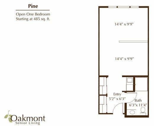 Pine Floor Plan at Oakmont of Whittier