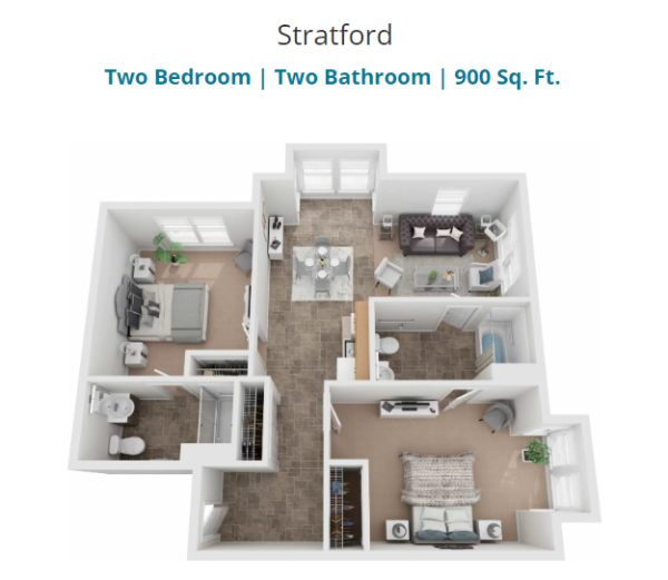 Seaton Voorhees floor plan 3 - Stratford 900 sqft