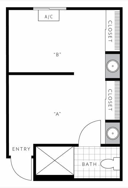Shared Studio Floor Plan at Sundial Assisted Living