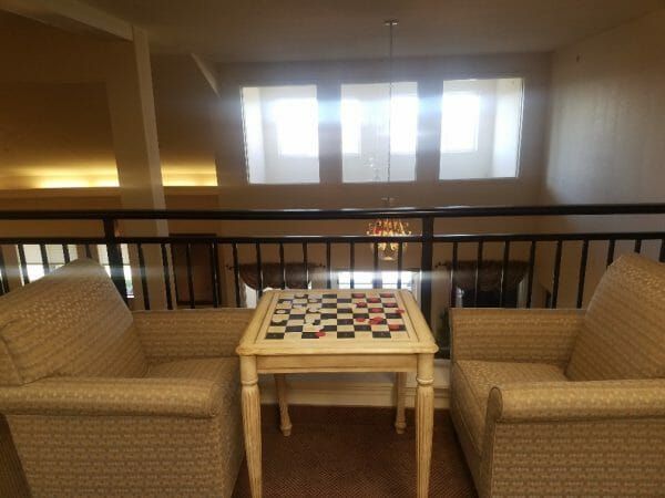 Solstice Senior Living at Fenton checkers table and chairs