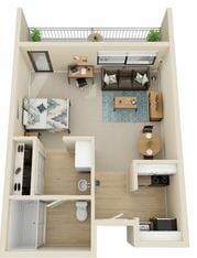 Studio B Floor Plan at The Reserve at Thousand Oaks