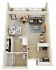 Studio Deluxe Floor Plan at The Reserve at Thousand Oaks