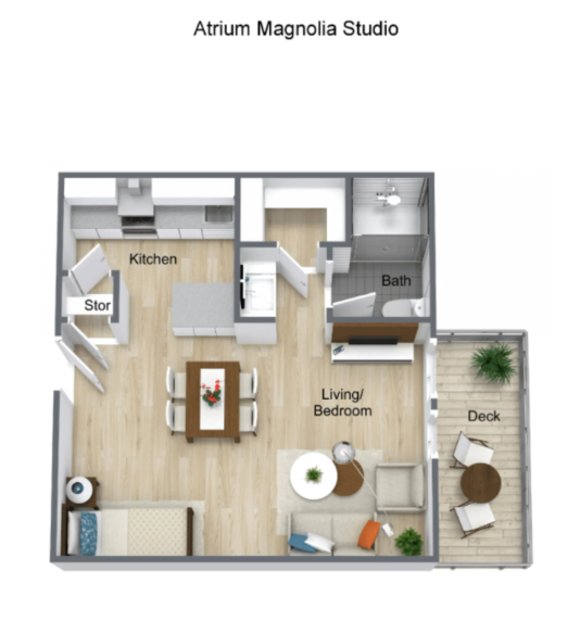 The Atrium of Carmichael studio floor plan - Magnolia
