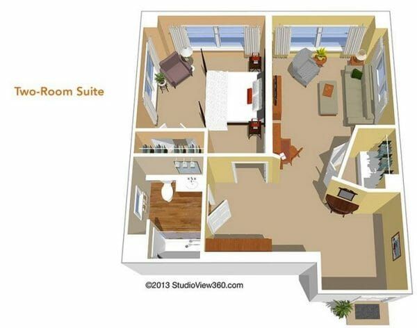 Two Bedroom Floor Plan at Sunrise at Canyon Crest