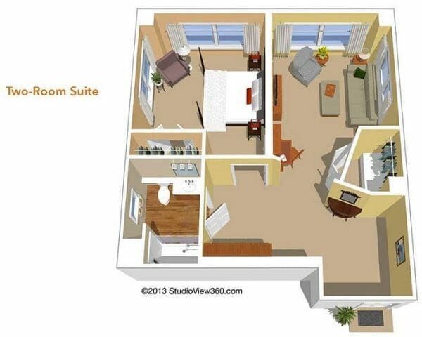 Two Bedroom Floor Plan at Sunrise at Wood Ranch
