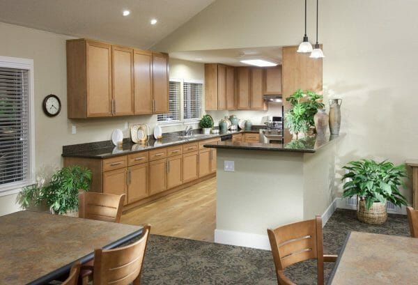 Community kitchen in the Vintage Oaks clubhouse