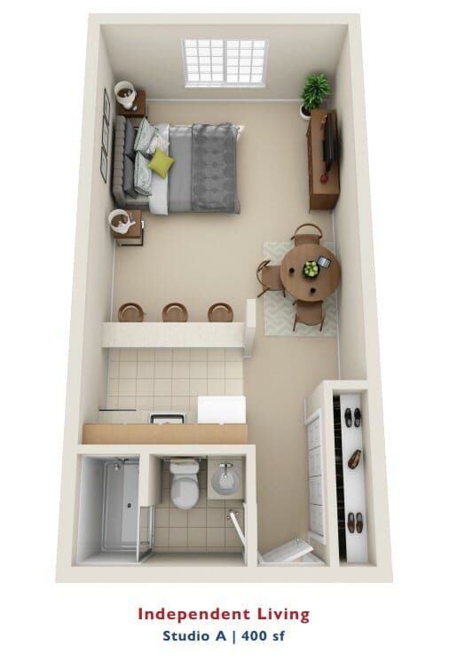 American House Livonia Floor Plan Independent Living Studio A