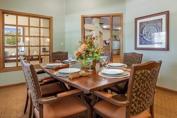 Private dining room in Brookdale of Longmont