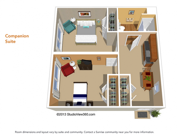 Sunrise of Fair Oaks companion suite floor plan
