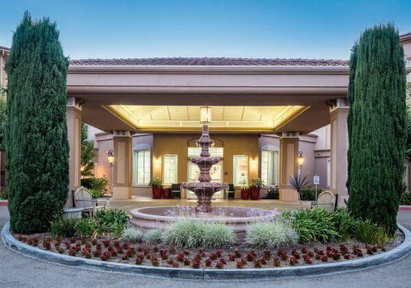 Fountain in front of main entrance at Fairwinds - Ivey Ranch