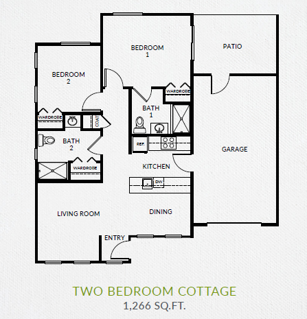 Montage Creek two bedroom cottage floor plan
