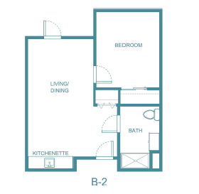Lodge at Cold Spring one bedroom floor plan