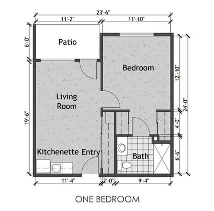 Summit Glen one bedroom floor plan
