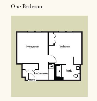 Peregrine Senior Living at Hamilton Heights one bedroom floor plan