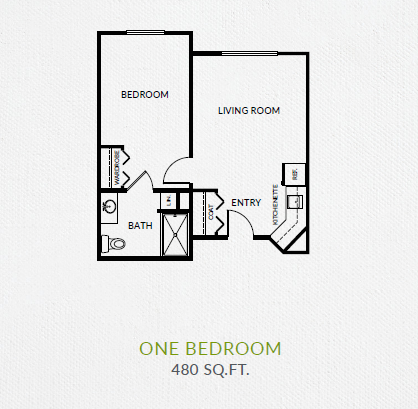 Montage Creek one bedroom floor plan