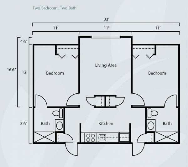 Brookdale Tracy two bedroom floor plan