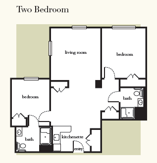 Peregrine Senior Living at Hamilton Heights two bedroom B floor plan