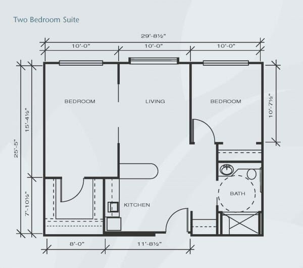 Brookdale El Camino 2 bedroom floor plan