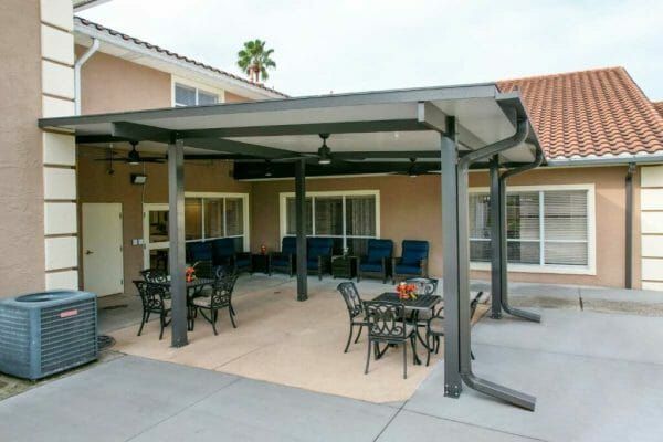 Madison at Clermont covered patio for relaxation for residents and guests