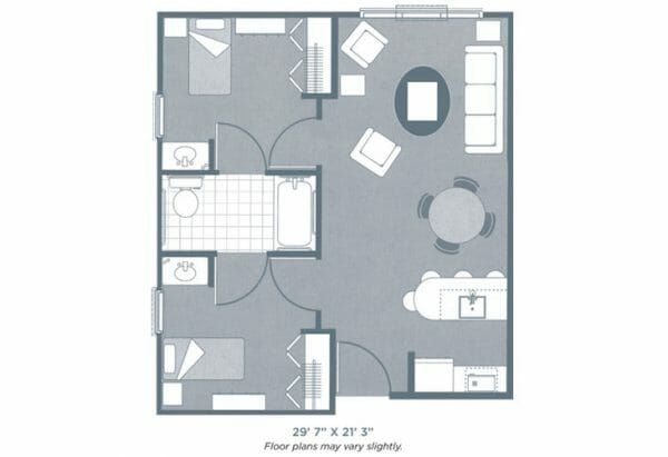 Morningside of Auburn AL 2 bedroom deluxe floor plan