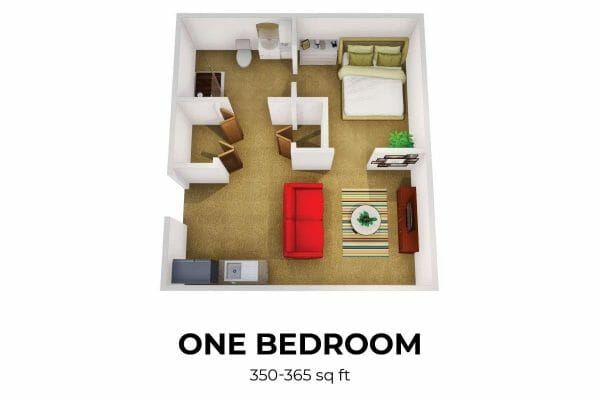 Benchmark Senior Living at Ridgefield Crossings one bedroom floor plan