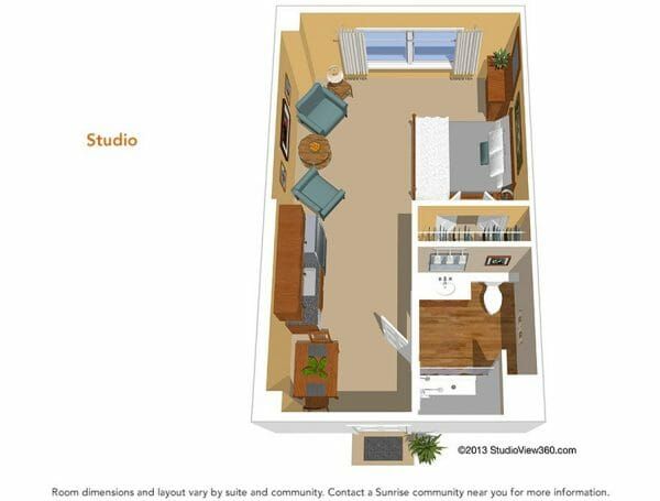 Sunrise of Scottsdale studio floor plan